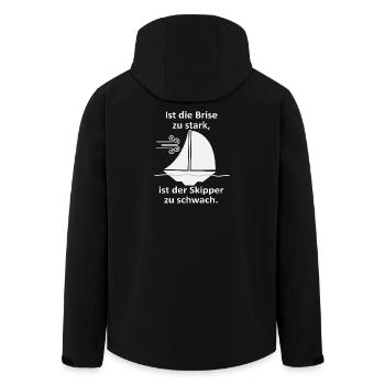 Skipper Spruch: Brise zu stark - Recycelte Männer Softshell-Jacke von Stanley/Stella - Schwarz - Hinten - AI Model Male 185 light (185cm)