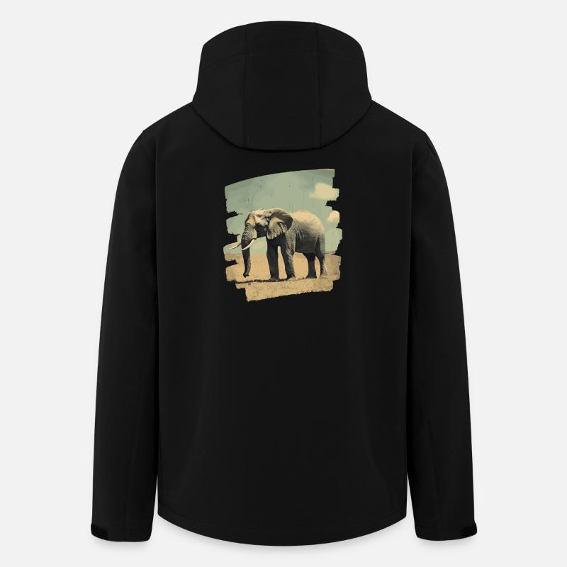 Elefant - Recycelte Männer Softshell-Jacke von Stanley/Stella - Schwarz