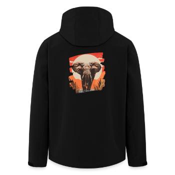 Éléphant Rétro - Veste softshell homme en polyester recyclé Stanley/Stella - noir - Dos - AI Model Male 185 light (185cm)