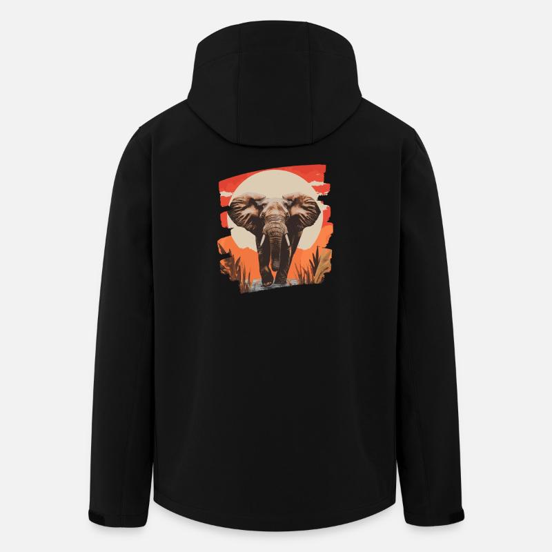 Elephant Retro - Men’s Recycled Softshell Jacket by Stanley/Stella - black