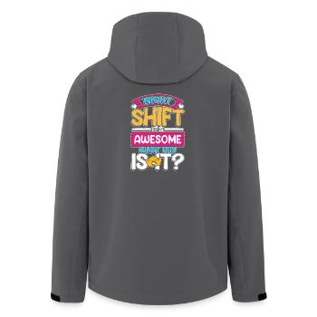 Night shift is awesome what time is it - Recycelte Männer Softshell-Jacke von Stanley/Stella - Anthrazit - Hinten - AI Model Male 185 light (185cm)