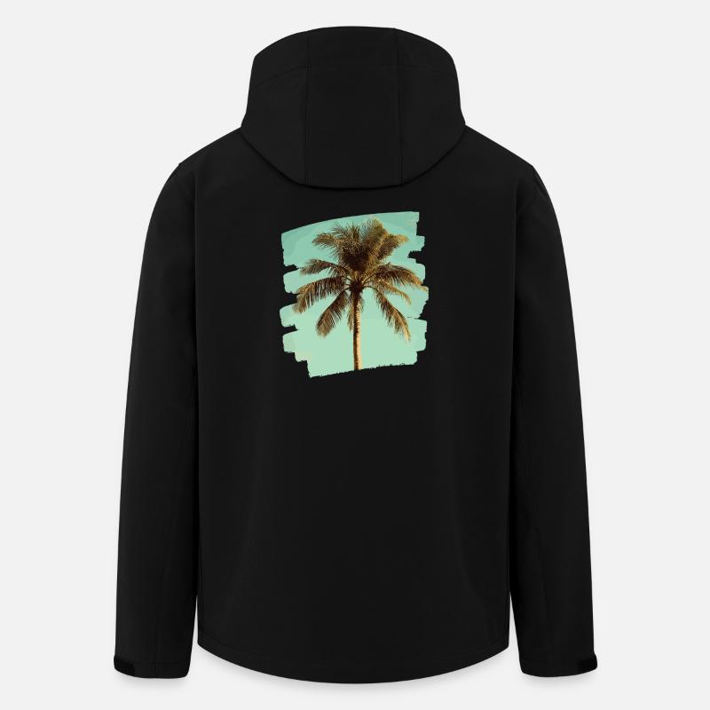 Palm tree - Men’s Recycled Softshell Jacket by Stanley/Stella - black