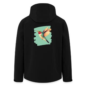 Hummingbird - Men’s Recycled Softshell Jacket by Stanley/Stella - black - Back - AI Model Male 185 light (185cm)