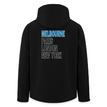 Tennis Turnier Melbourne Paris London New York - Recycelte Männer Softshell-Jacke von Stanley/Stella - Schwarz - Hinten - AI Model Male 185 light (185cm)