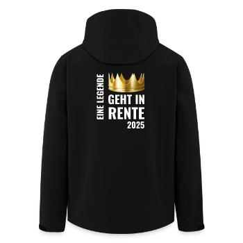Eine Legende geht in Rente 2025 mit goldener Krone - Recycelte Männer Softshell-Jacke von Stanley/Stella - Schwarz - Hinten - AI Model Male 185 light (185cm)