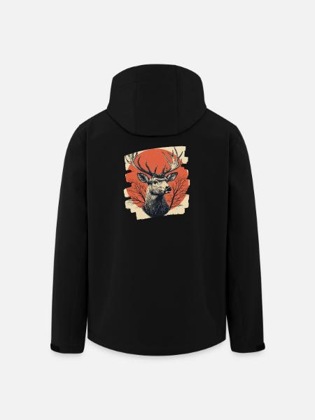 Deer with antlers - Men’s Recycled Softshell Jacket by Stanley/Stella - black