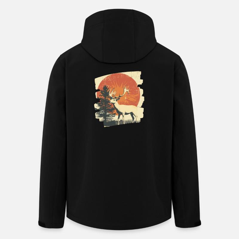 Hirsch mit Geweih - Recycelte Männer Softshell-Jacke von Stanley/Stella - Schwarz