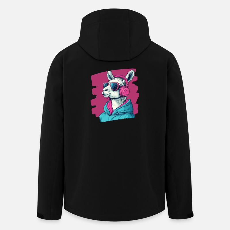 Lama Kopfhörer - Recycelte Männer Softshell-Jacke von Stanley/Stella - Schwarz