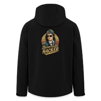 Né pour être hacker – Nerd de l’informatique - Veste softshell homme en polyester recyclé Stanley/Stella - noir - Dos - AI Model Male 185 light (185cm)