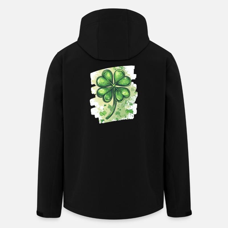 Trèfle de la Saint-Patrick - Veste softshell homme en polyester recyclé Stanley/Stella - noir