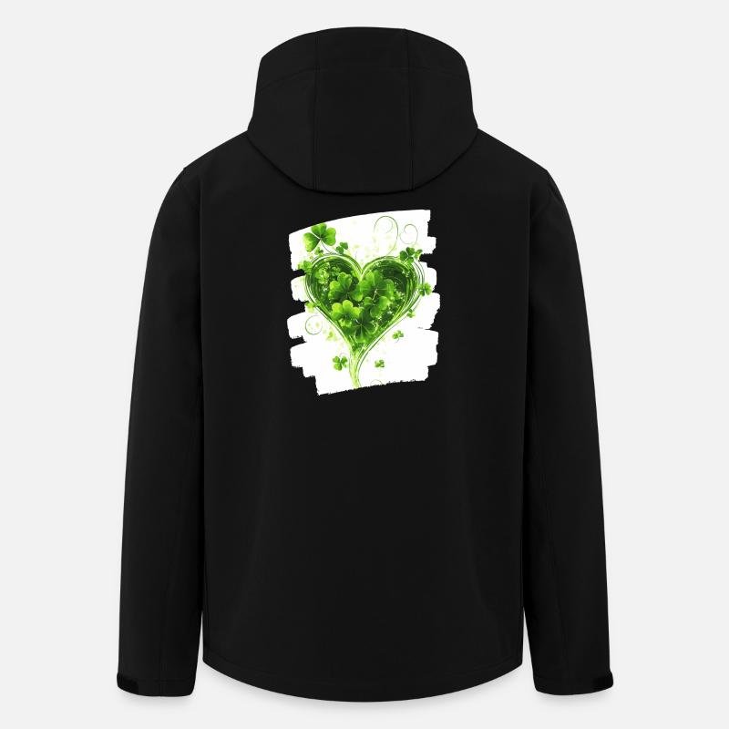 Saint-Patrick Shamrock Heart - Veste softshell homme en polyester recyclé Stanley/Stella - noir