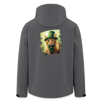 Chat de la Saint-Patrick - Veste softshell homme en polyester recyclé Stanley/Stella - charbon - Dos - AI Model Male 185 light (185cm)