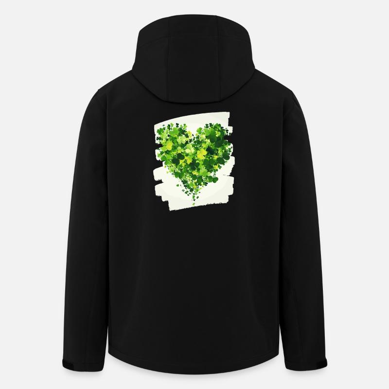 St. Patrick's Day Shamrock Heart - Men’s Recycled Softshell Jacket by Stanley/Stella - black