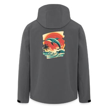 Dolphin - Men’s Recycled Softshell Jacket by Stanley/Stella - anthracite - Back - AI Model Male 185 light (185cm)