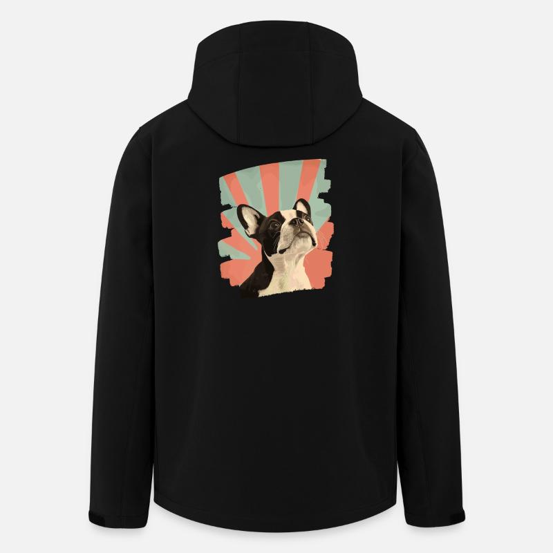 Boston Terrier - Veste softshell homme en polyester recyclé Stanley/Stella - noir
