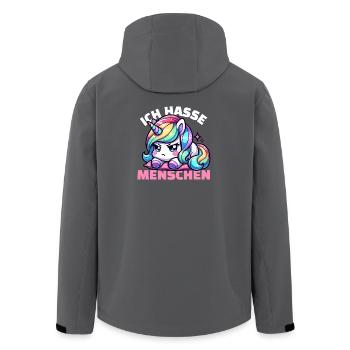 La licorne est agacée par les gens - Veste softshell homme en polyester recyclé Stanley/Stella - charbon - Dos - AI Model Male 185 light (185cm)