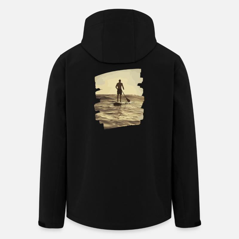 Stand-up-paddle SUP - Recycelte Männer Softshell-Jacke von Stanley/Stella - Schwarz