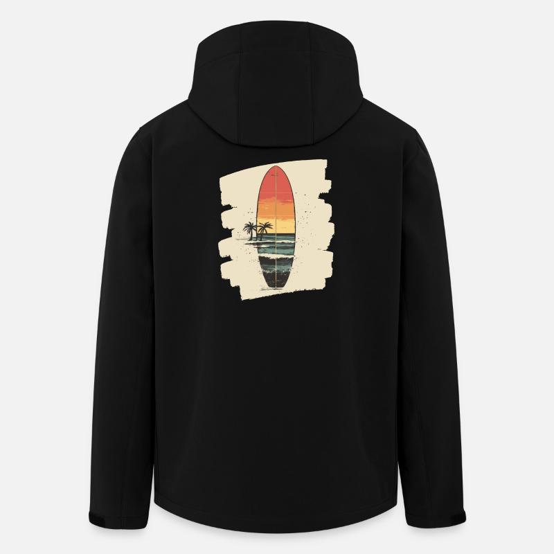 Surfbrett - Recycelte Männer Softshell-Jacke von Stanley/Stella - Schwarz