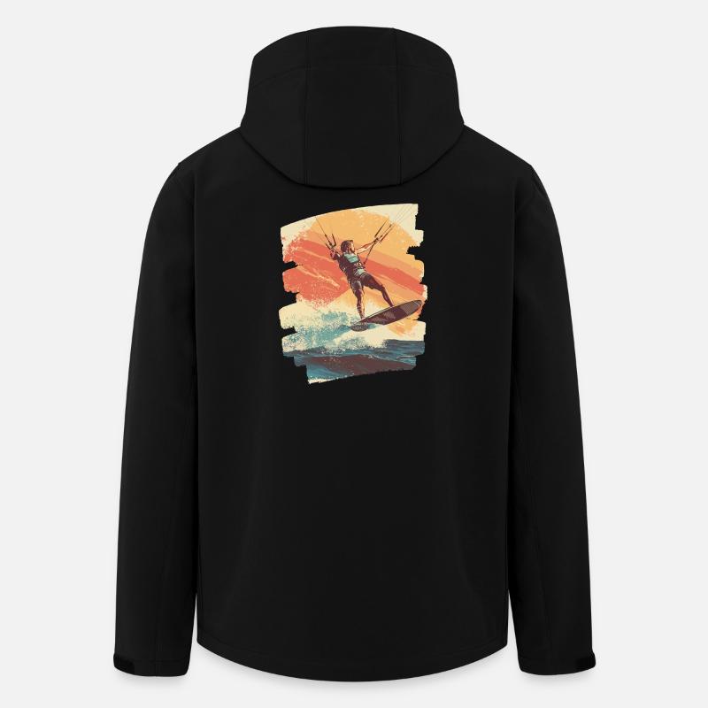 Kitesurfeurs - Veste softshell homme en polyester recyclé Stanley/Stella - noir
