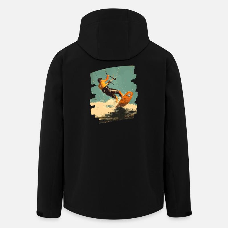 Kitesurfeurs - Veste softshell homme en polyester recyclé Stanley/Stella - noir