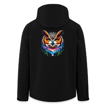 Eule - Recycelte Männer Softshell-Jacke von Stanley/Stella - Schwarz - Hinten - AI Model Male 185 light (185cm)