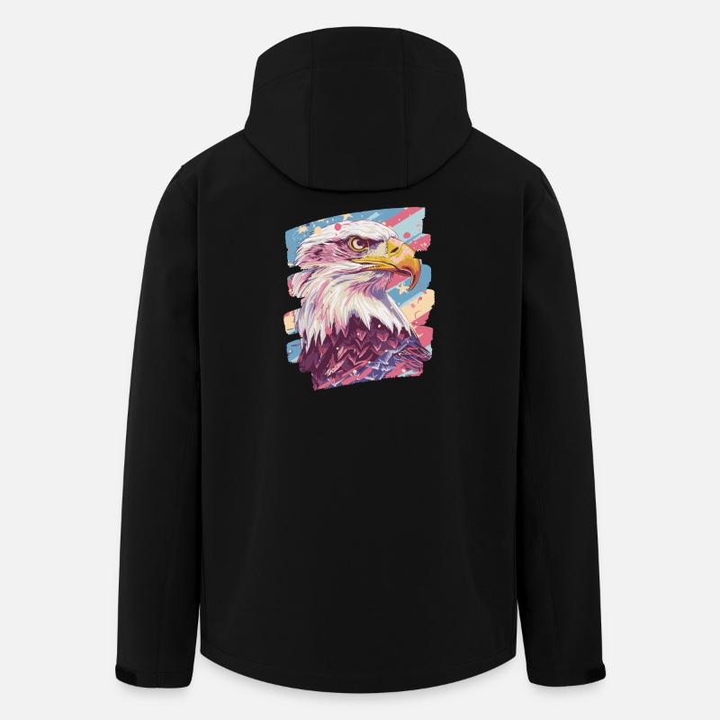 Drapeau américain avec aigle - Veste softshell homme en polyester recyclé Stanley/Stella - noir
