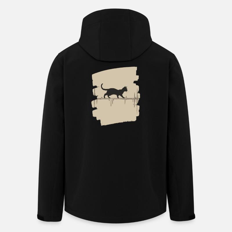 ECG cat - Men’s Recycled Softshell Jacket by Stanley/Stella - black