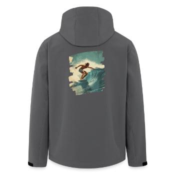Surfer - Recycelte Männer Softshell-Jacke von Stanley/Stella - Schwarz - Hinten - AI Model Male 185 light (185cm)