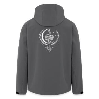 Schlange mit Mondsichel und Kristallen - Recycelte Männer Softshell-Jacke von Stanley/Stella - Schwarz - Hinten - AI Model Male 185 light (185cm)