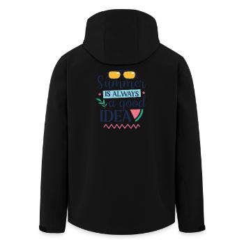 Sommer ist immer eine gute Idee - Recycelte Männer Softshell-Jacke von Stanley/Stella - Schwarz - Hinten - AI Model Male 185 light (185cm)