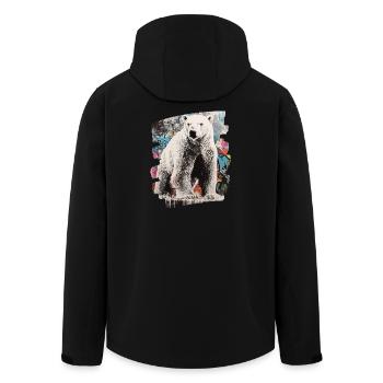 Eisbär Graffiti Sprayer - Recycelte Männer Softshell-Jacke von Stanley/Stella - Schwarz - Hinten - AI Model Male 185 light (185cm)