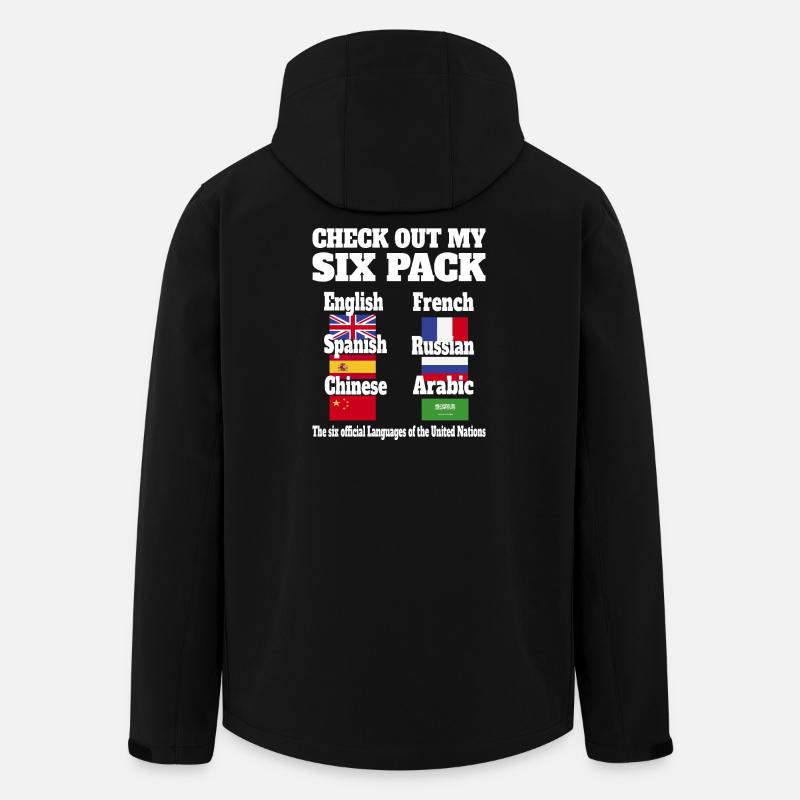Languages Sixpack - Men’s Recycled Softshell Jacket by Stanley/Stella - black