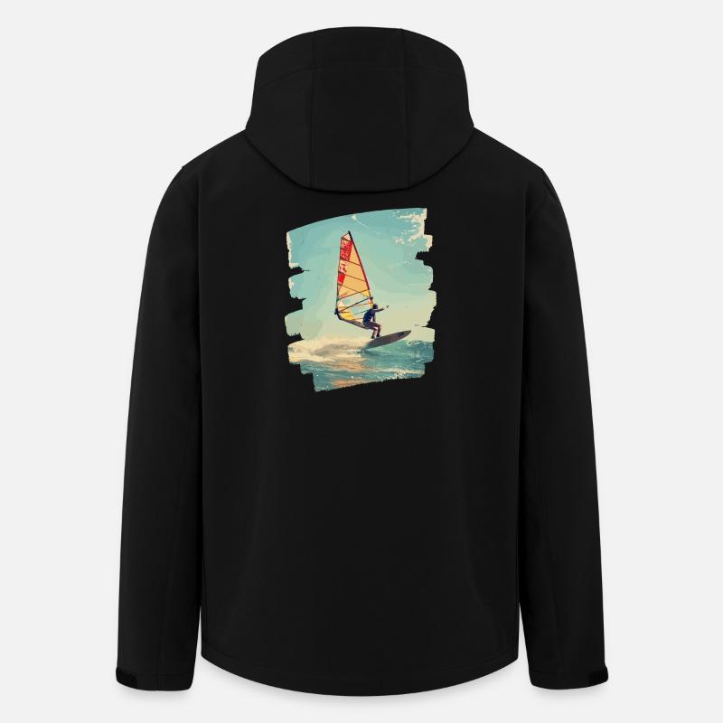 Windsurfer Windsurfing Surfen Wassersport - Recycelte Männer Softshell-Jacke von Stanley/Stella - Schwarz