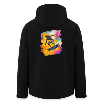Surfer Surfen Surfbrett Surfing - Recycelte Männer Softshell-Jacke von Stanley/Stella - Schwarz - Hinten - AI Model Male 185 light (185cm)