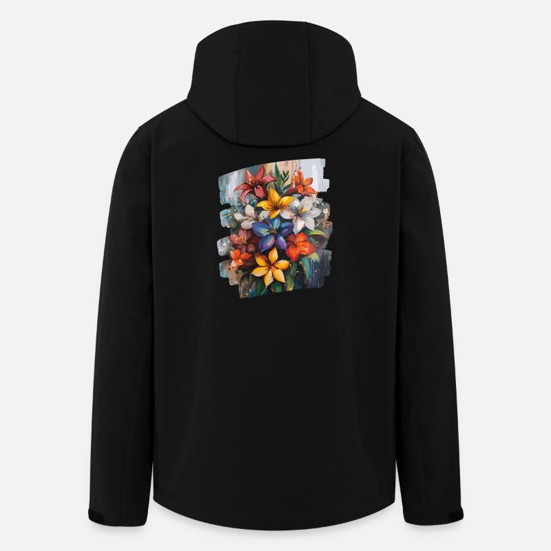 Printemps Printemps Début Fleur Fleurs - Veste softshell homme en polyester recyclé Stanley/Stella - noir