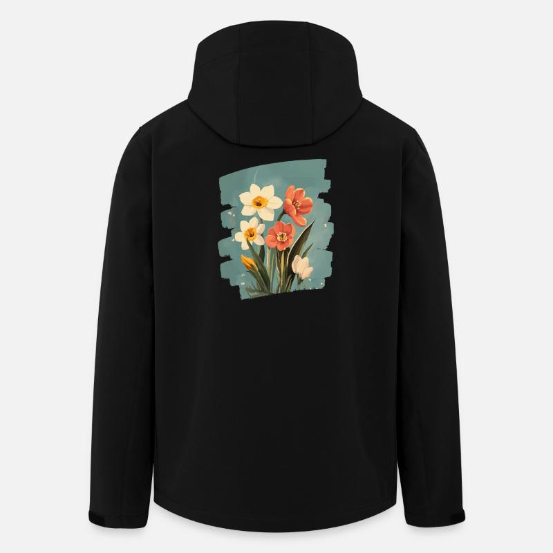 Printemps Printemps Début Fleur Fleurs - Veste softshell homme en polyester recyclé Stanley/Stella - noir