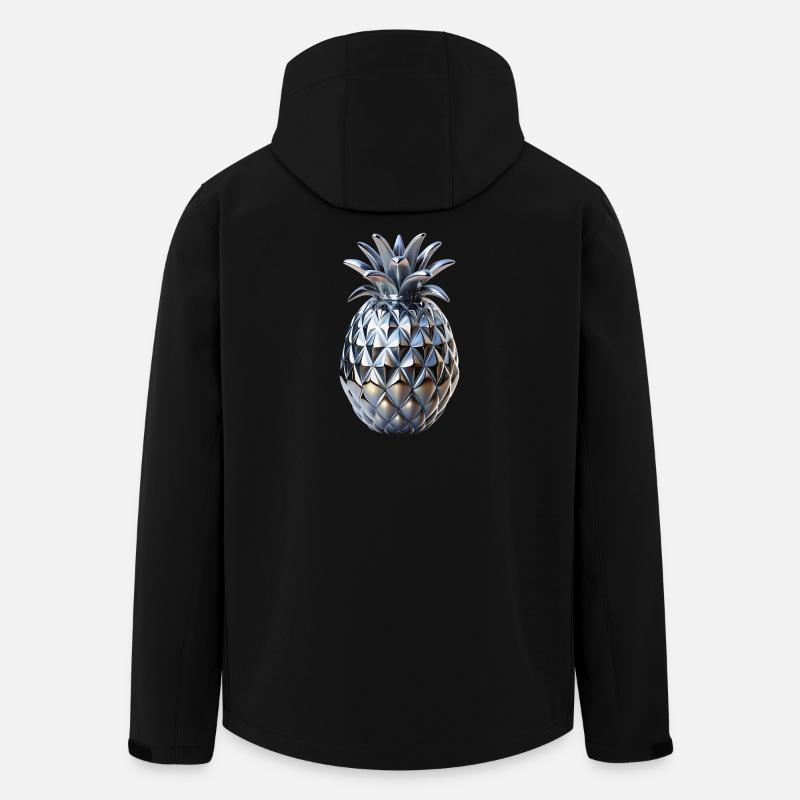 Ananas chromé - Veste softshell homme en polyester recyclé Stanley/Stella - noir