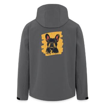 Bouledogue français Frenchie - Veste softshell homme en polyester recyclé Stanley/Stella - noir - Dos - AI Model Male 185 light (185cm)
