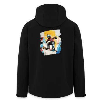 Snowboarder Pulverschnee - Recycelte Männer Softshell-Jacke von Stanley/Stella - Schwarz - Hinten - AI Model Male 185 light (185cm)