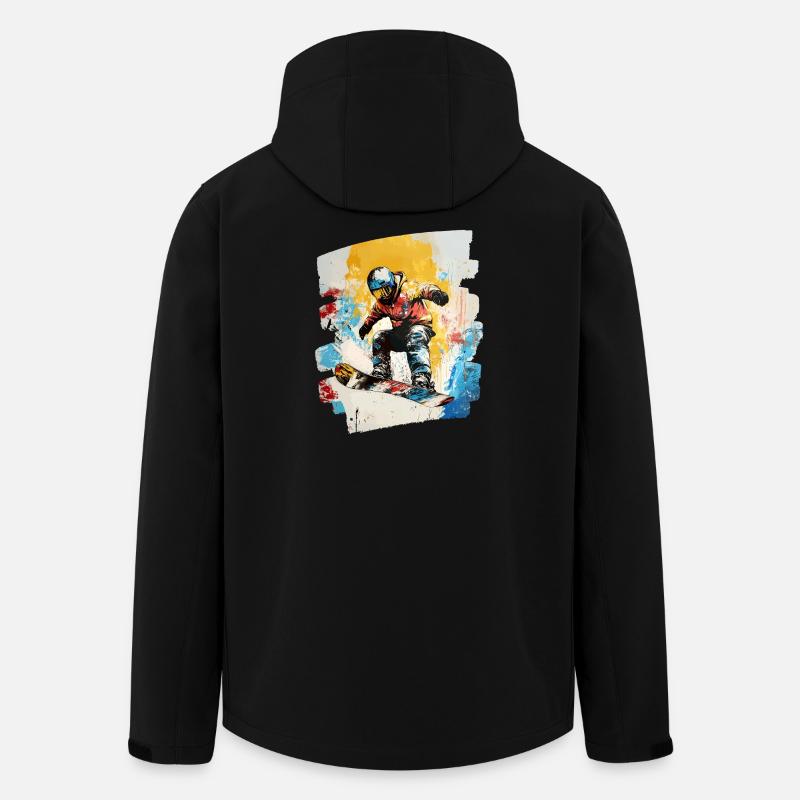 Snowboarder Pulverschnee - Recycelte Männer Softshell-Jacke von Stanley/Stella - Schwarz