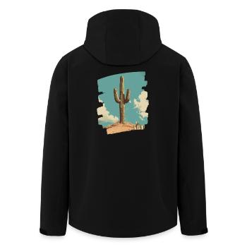 Kaktus - Recycelte Männer Softshell-Jacke von Stanley/Stella - Schwarz - Hinten - AI Model Male 185 light (185cm)
