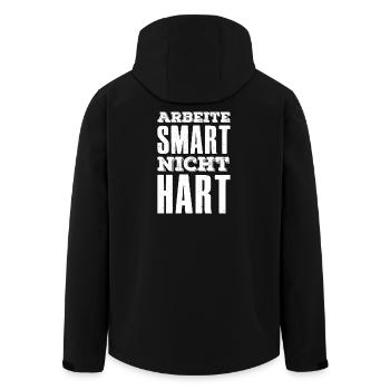 Travailler intelligemment, pas dur, dire entrepreneur - Veste softshell homme en polyester recyclé Stanley/Stella - noir - Dos - AI Model Male 185 light (185cm)
