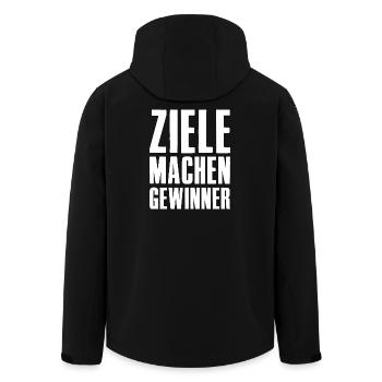 Ziele machen Gewinner Gründer Unternehmer Startup - Recycelte Männer Softshell-Jacke von Stanley/Stella - Schwarz - Hinten - AI Model Male 185 light (185cm)