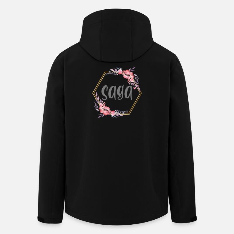 Saga Mädchen Name personalisiertes Geschenk - Recycelte Männer Softshell-Jacke von Stanley/Stella - Schwarz