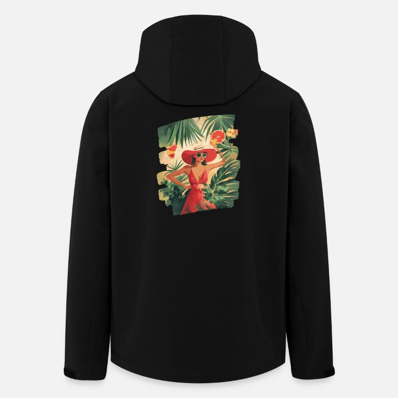 Sommer Retro - Recycelte Männer Softshell-Jacke von Stanley/Stella - Schwarz