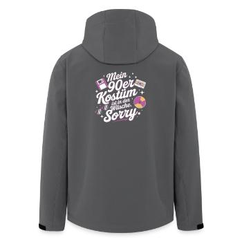 Mon costume des années 90 dans la soirée à thème de la lingerie - Veste softshell homme en polyester recyclé Stanley/Stella - charbon - Dos - AI Model Male 185 light (185cm)