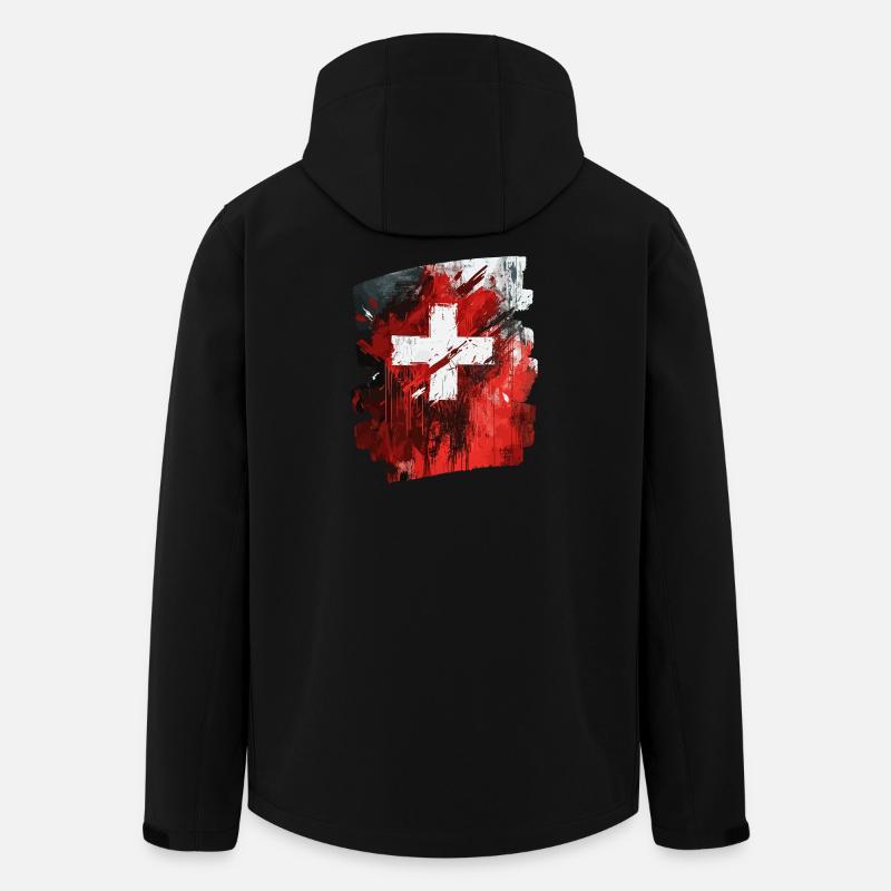Schweizer Flagge Schweiz - Recycelte Männer Softshell-Jacke von Stanley/Stella - Schwarz
