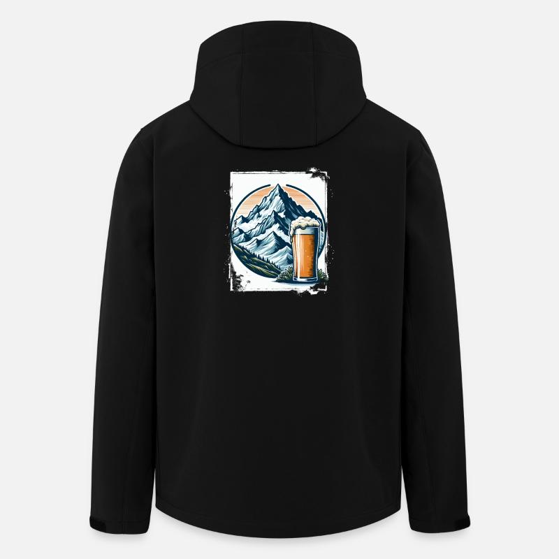 Berg und Bier Naturmotiv - Recycelte Männer Softshell-Jacke von Stanley/Stella - Schwarz