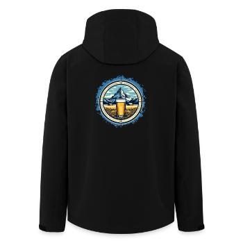 Berg- und Bierabenteuer Design - Recycelte Männer Softshell-Jacke von Stanley/Stella - Schwarz - Hinten - AI Model Male 185 light (185cm)