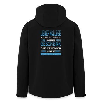 Kollege Abschied Geschenke Abschiedsgeschenk - Recycelte Männer Softshell-Jacke von Stanley/Stella - Schwarz - Hinten - AI Model Male 185 light (185cm)